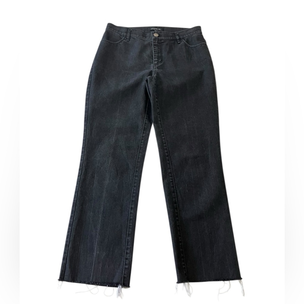 Lafayette 148 Women's Size 6 Black Stretch Denim Slim Straight Leg Jeans